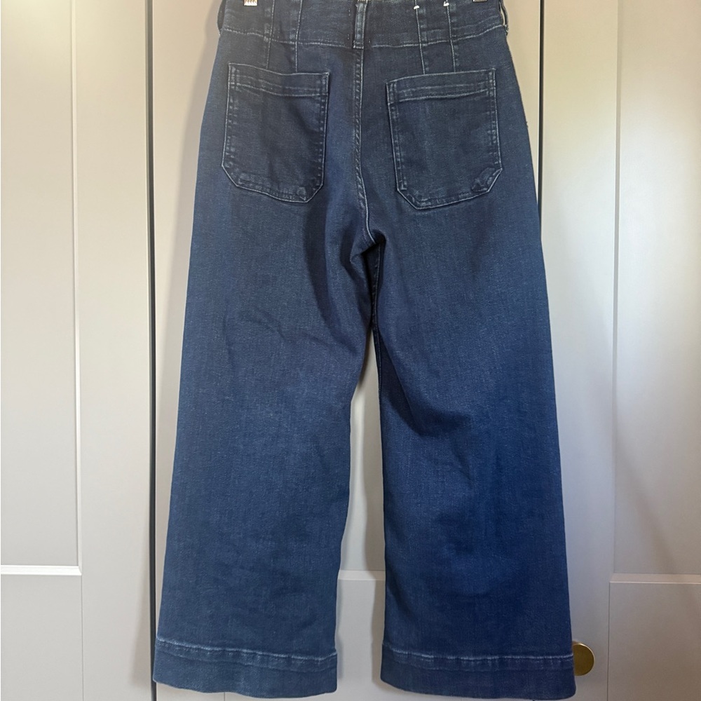 Maeve Colette Dark Blue Wide-Leg High-Rise Crop Jeans - Picture 3 of 3